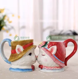 Kubki do herbaty kubki ceramiczne Manki Neco kubek Home Decor Craft Room Dekoracja Porcelana Lucky Cat Ptak Figurki Prezenty Wedding Decor