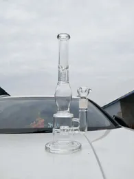 H:34CM Honeycomb Bong Manufacture Hot Selling Glass Water Pipe With Tire Style And Honeycomb Glass Diffuser Percolator Glass Bongs