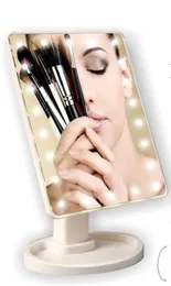 Mirrors Nowy 360 -stopniowy ekran dotykowy Make Up Make Up Mirror Solding Portable Compact Pocket z 16/22 LED Lights Narzędzie do makijażu