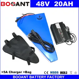 Booant 13s 8p E-Bike Lithium Batteri 48V 20AH 1000W elektrisk motorcykelbatteri + 5A laddare EU US GRATIS skatt / DUTY GRATIS Frakt