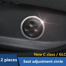 Aluminiumlegering Stoel Aanpassing Cirkel Decoratie Cover Trim 2 Stks voor Mercedes Benz Nieuwe C Klasse W205 GLC X253 2015-17