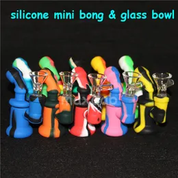 Silicone Rig smoking pipe Hand Spoon Hookah Bongs 10 Colors silicon oil dab rigs bubble bong nectar by dhl