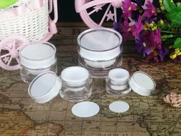 5 10 20 30 50g ML Round Acrylic Jar White Jar With Liner Container Empty Cream Jar Plastic Cosmetic Packaging Bottle lin3087