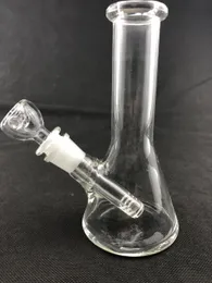 Glasbecher-Räucherpfeife mit geradem Boden, schöne Recycler-Handarbeit, 14 mm Schüssel, Quarz-Banger