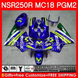 Ciało dla Honda NSR 250 R MC18 PGM2 NSR 250R NS250 NSR250R 88 89 78HM.16 MC16 NSR250 R RR NSR250RR 1988 1989 88 89 Łóżka Zestaw Movistar Blue