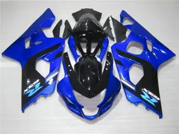 Gratis anpassad FALLING KIT för SUZUKI GSXR600 GSXR750 04 05 K4 Eftermarknad GSX-R600 / 750 2004 2005 Blue Black Fairings Set ZZ63