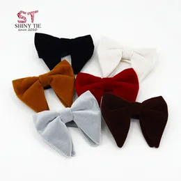 2017 New Collections Big Bow Ties For Women Men Micro Suede Bowtie Solid Corduroy Butterfly Soft Lithe Gravata Wedding Party Tie5276979