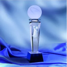 24 cm Basketbol Şekli Kristal Kupa Özelleştirilmiş Cam Şampiyonlar Ödül Kupası Basketbol Oyunları Ödüller Spor Hediyelik Eşya