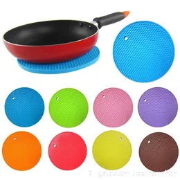 Multifunctional Round Silicone Non-Slip Heat Resistant Pot silicone table mats Coaster Cushion Place Mat Pot Holder Kitchen Accessories