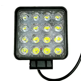 PAMPSEE 2PCS 4.2INCH 12V 24V 48W 3840LM Off Road Spot / Flood Square LED Work Light Lampa för bil lastbil fordon körbåt