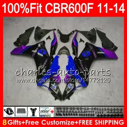 Injection Blue purple Body For HONDA CBR600 F4i CBR 600 F 2011 2012 2013 2014 115HM.61 CBR600F4i CBR600 F 600F CBR600F 11 12 13 14 Fairing