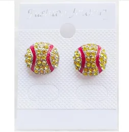 Timkong impermeabile morbido di alta qulity Post Earring Studs Sofball Baseball Pallacanestro Pallavolo Calcio Calcio Ciclismo Pattinaggio Strass