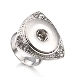 Noosa Snap Button Smycken Rhinestone Crystal 18mm Snap Knapp Ringar för 18mm Snap DIY Justerbar knapp Ring för kvinnor