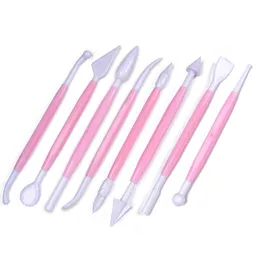 8Pcs/Set Flower Sugarcraft Modelling Tools Plastic Fondant Cake Decorating For Kitchen Accessories Random Color CT1072