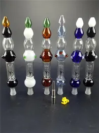 6 Color Nector Collector 6 Colors Without 14mm Titanium Nail Straw Concentrate Dab Straw Nectar Collector No GR2 Titanium Tip Glass Bong