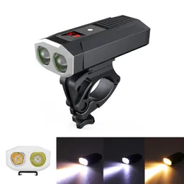 XANES DL13 2* L2 1200LM Smart Power Indicator 5200mAh Rechargable Wide Angle IP65 Waterproof Bike Light Power Bank