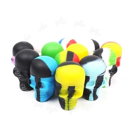 10pcs/lot Skull NonStick Silicone Containers Storage Square Wax Jars slick containers non-stick container for silicones jar