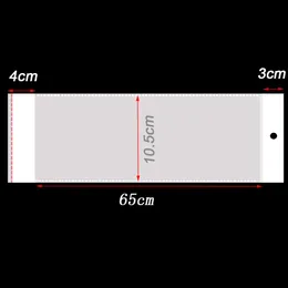 100 teile / los 10 5 72 cm Klare OPP-Kunststoffverpackungsbeutel Selbstklebende lange transparente Polyhaar-Perückenverpackungsbeutel für Haarteilhaar Ex2617