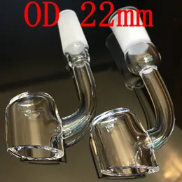 DHL 무료 100% 쿼츠 4mm 두께의 쿼터 뱅커 네일 OD 22mm 수업 90도 또는 45도 벤드 수덕적인 석영 네일 클럽 뱅커