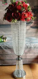 82cm Tall Crystal Flower Stand Arcylic Wedding Decoration Centre Table Chandelier Gold Silver Centerpiece Decor Event Marriage