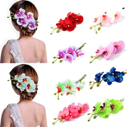 New Design Artificial Camellia Flowers Hair Pins Phalaenopsis Hair Clip Headwear Ladies Wedding Party Hair Accessories