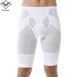 Pantaloni corti dimagranti Wechery Body Shaper per uomo Pantaloni in mesh Shaperwears traspirante Corsetto per il sudore con pantaloni con cintura di controllo