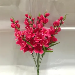 Fake Gladiolus Bunch (9 Stems/piece) Simulation Gladioluses with Green Leaf for Wedding Home Showcase Decorative Artificial Flowers