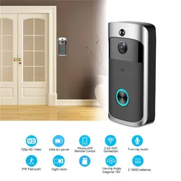 SMART DOVERBELL WIFI Video Doorbell HD 720P Säkerhetskamera Realtid Tvåvägs Audio Night Vision Pir Detection App Control för iOS Android