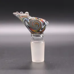 Vattenpipor Tillbehör 14,4 mm 18,8 mm Färgglad glasskål för Bong Pipe Slide Hane Bubbler