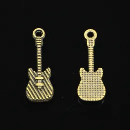 120 st zinklegering charms antik bronspläterad elektrisk gitarr charm för smycken som gör DIY handgjorda hängsmycken 25*9mm