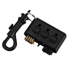 3 i 1 Portable Golf Club Brush Groove Cleaner Tool med Keychain antar högkvalitativ plast, pålitlig och varaktig