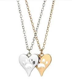 Du lämnade din Paw Prints på mitt hjärta Halsband Räddningshund Katt Silver-Tone Paws Print Halsband Pet Lover Smycken