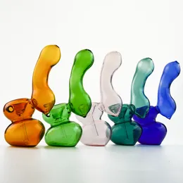 4,3 tums glasrökande bubbler handrör pyrex glas oljeburnar rör tobaksskedrör färgade mini bubbler rökare tillbehör bep01