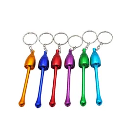 Mini Mushroom Metal Pipes Styles Cigarette Rökning Rörhållare Metall Mushroom Tobaksrör Aluminiumrör med Keychain Gratis frakt