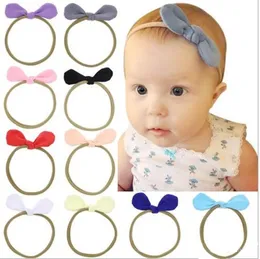 Newborn Baby Headbands Bunny Ear Elastic Headband Children Hair Accessories Kids Cute Hairbands for Girls Nylon Bow Headwear Headdress DT528