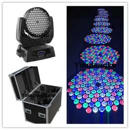 フライケースを備えた2PC108 3WATT RGBW LED MOVING HEAD LED WALL WASH MOVING HEAD 108PCS 3W RGBW MOVING HEADS WASH LIGHT