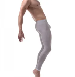 Sexy Mens See Through Ultra-thin Transparent Leggings Long Johns