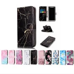 大理石の花の財布のフリップの革のケースiPhone X XS Max XR 9 8 7 6 6Sプラス5S Samsung S7 S8 S9 Plusノート8 J3 J7 J7 A3 A5 A7 2017