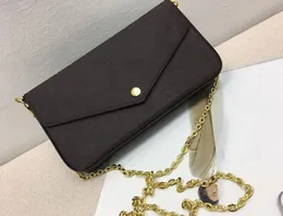 new genuine leather fashion chain shoulder bags handbag presbyopic mini wallets mobile card holder purse m61276304N