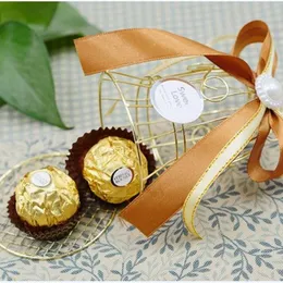 Unique Simple Golden Metal Bird Cage Birdcage Box Candy Boxes Wedding Events Christmas Valentine 's Gift Favor