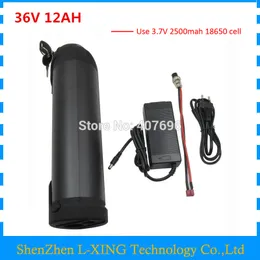 500W 36 V Water Bottle Electric bike battery 36V 12AH lithium ion scooter battery pack with BMS and charger Free shipping