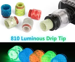 Luminous Snake Skin Grid Wave Cobra 810 Thread Epoxy Resin Drip Tips Wide Bore Honeycomb Bocal para TFV8 TF12 Prince Big Baby DHL