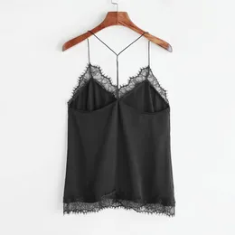 2018 Kvinnor Casual Ärmlös Lace Crop Top Vest Tank Shirt Top Kvinnors Lace Camisole Tops