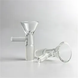 14mm 18mm Clear Glass Bowl Piece for Bongs Thick Pyrex Heady Glass Water Pipes Glass Bowls with Handle Arm for Smoking