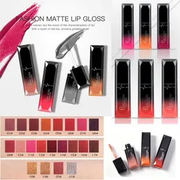 21色Pudaier Matte Liquid Lip Gloss Non-Stick Cup Velvet Lipstick Nude Matte Lipgloss防水金属メイク