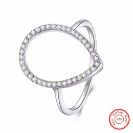 Choucong New Fashion Hollow Out CZ Cyrkonia Gruszka Wody Klasyczne Pierścionek Biżuteria Ślubna astring 100% 925 Sterling Silver Pierścionki dla kobiet