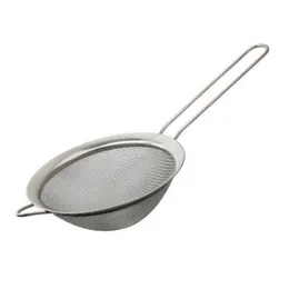 Coador de malha fina de aço inoxidável, peneira de farinha com alça, coador de suco e chá, ferramentas de cozinha f202464