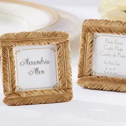 wedding favor and wedding gift--Newest Style Resin Gold Feather Frame Baby shower Favors Photo Frame fast shipping