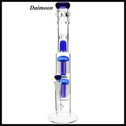 Partihandel Glass Bong 18,8 mm Joint Bongs Två lager 8-armar Dome Perculator Bule för vattenrörets riggaphoppar