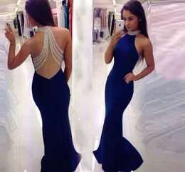 New Fashion Long Banquet Elegant Banquet Prom Gowns Halter Fishtail Long Party Evening Dresses Mermaid Prom Dresses HY1536